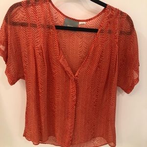 Anthropologie Maeve blouse, orange, XS